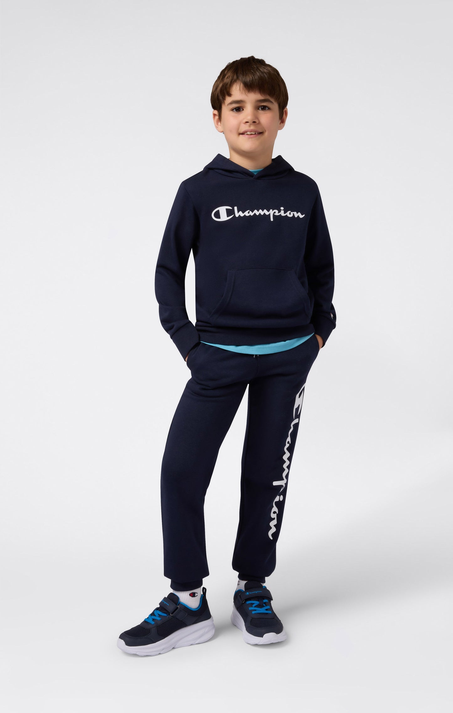 Boys' Lightweight Hooded Sweatshirt with Maxi Printed Logo