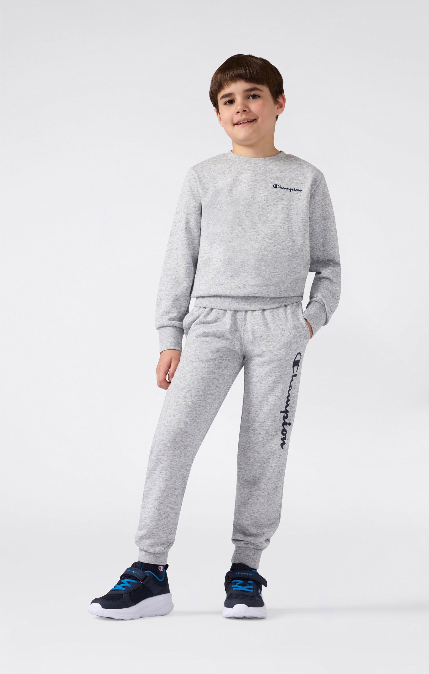 Boys' Lightweight Jogger Pants with Rib Cuffs and Maxi Printed Logo