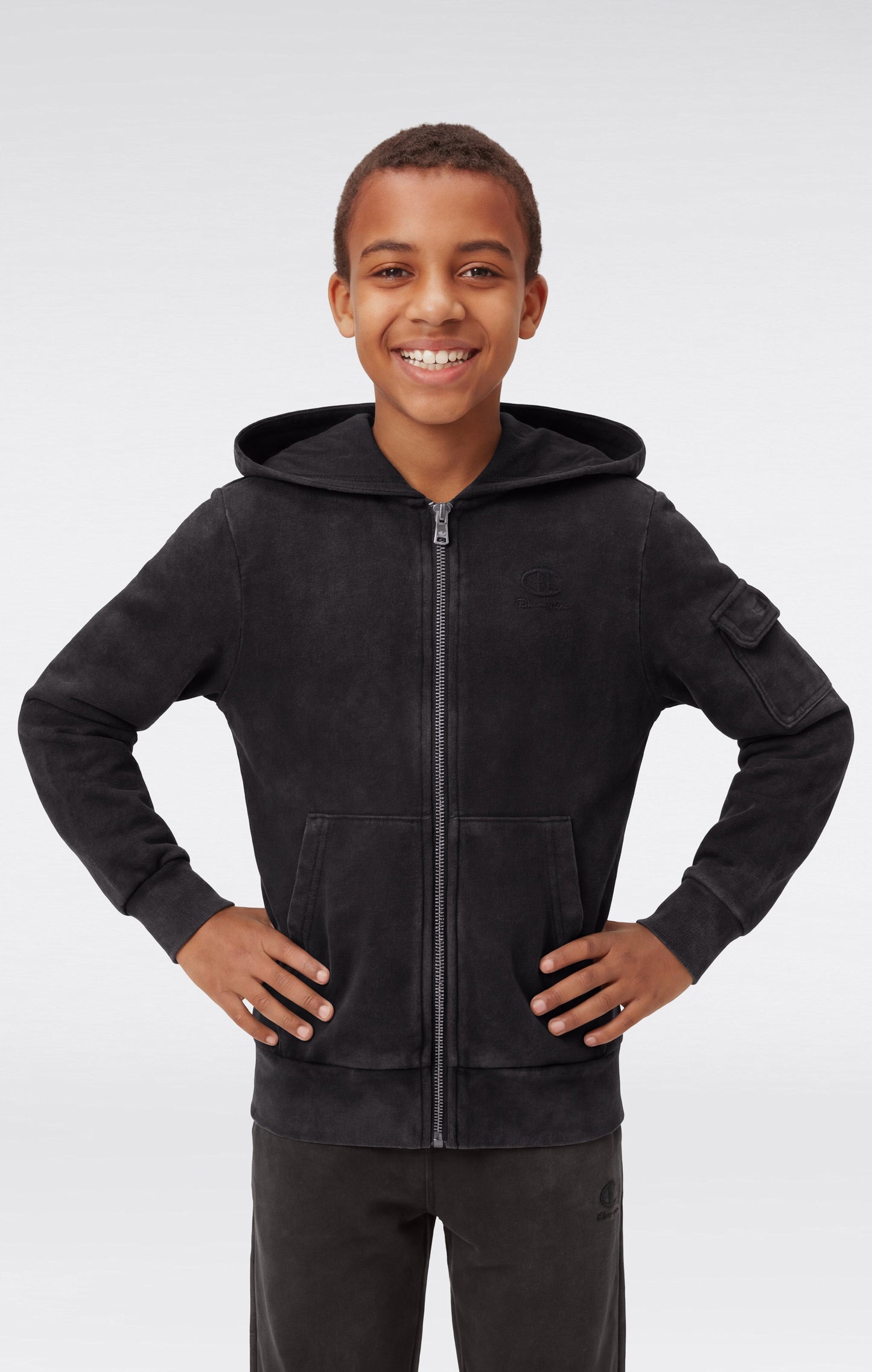 Kapuzenpullover für Jungen mit Washed-Effekt und durchgehendem Reißverschluss Icons