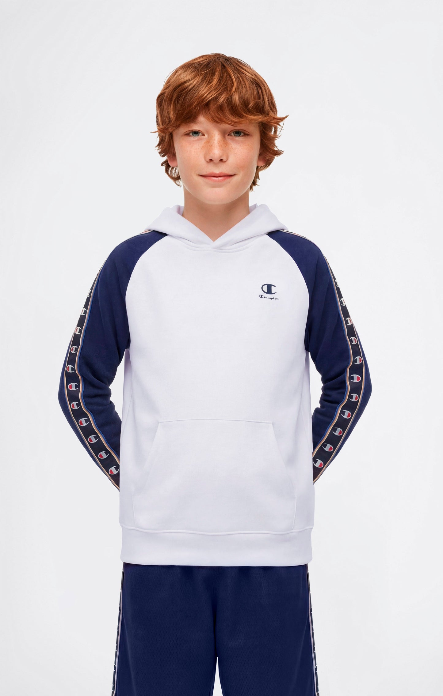 Boys' Hooded Sweatshirt with C-Logo Tape