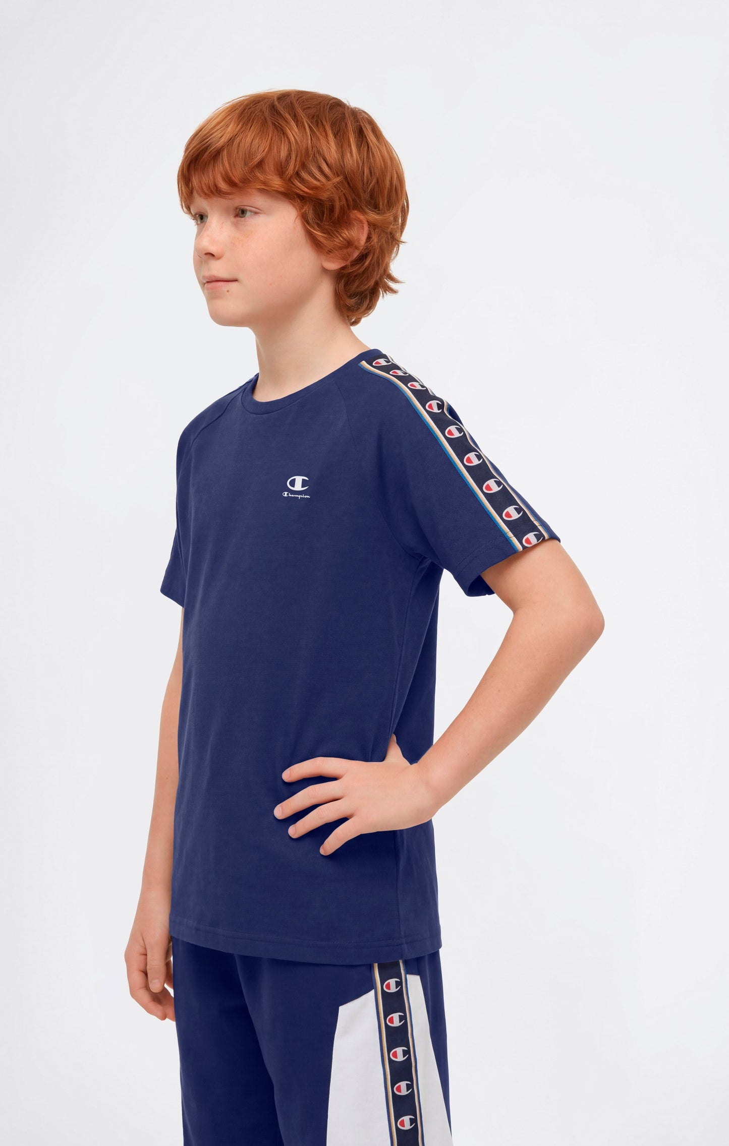 Boys' Crewneck T-Shirt with Tape Logo