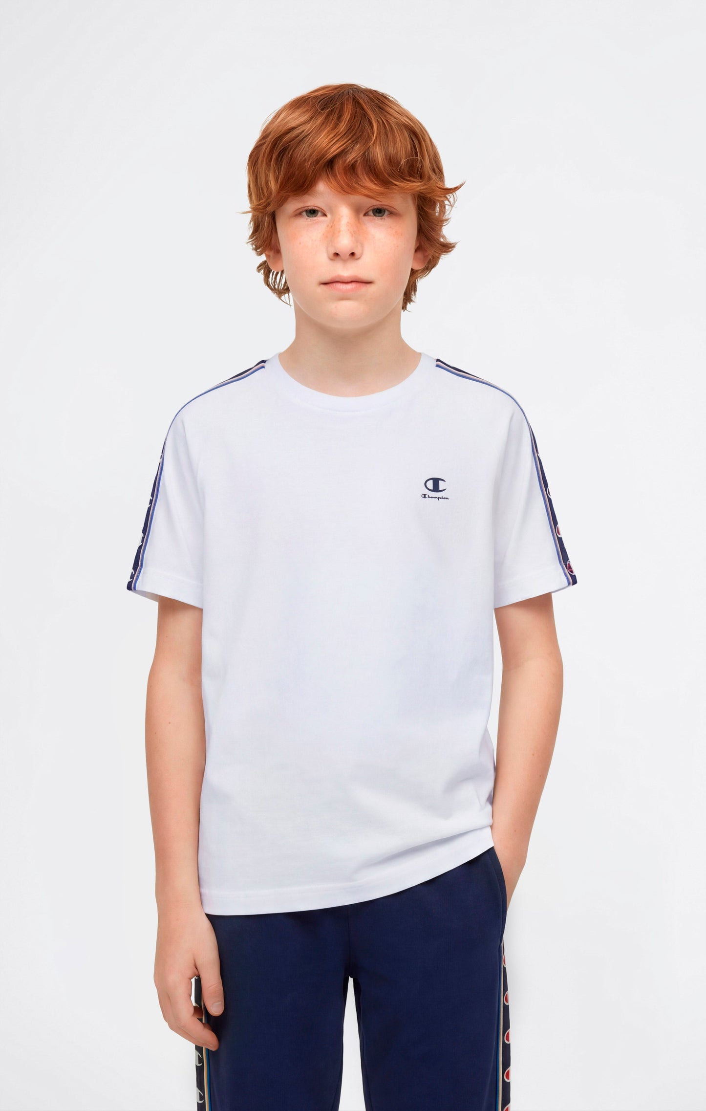 Boys' Crewneck T-Shirt with Tape Logo