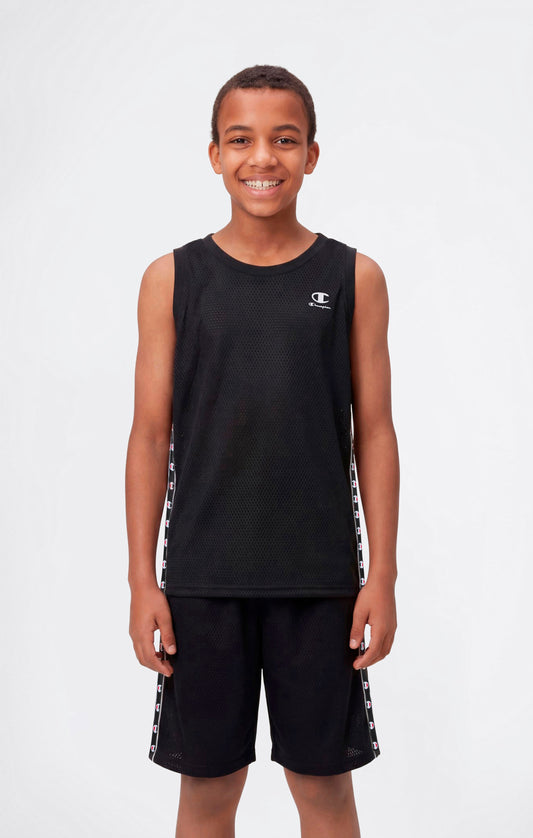 Boys' Mesh Tank with Tape Logo