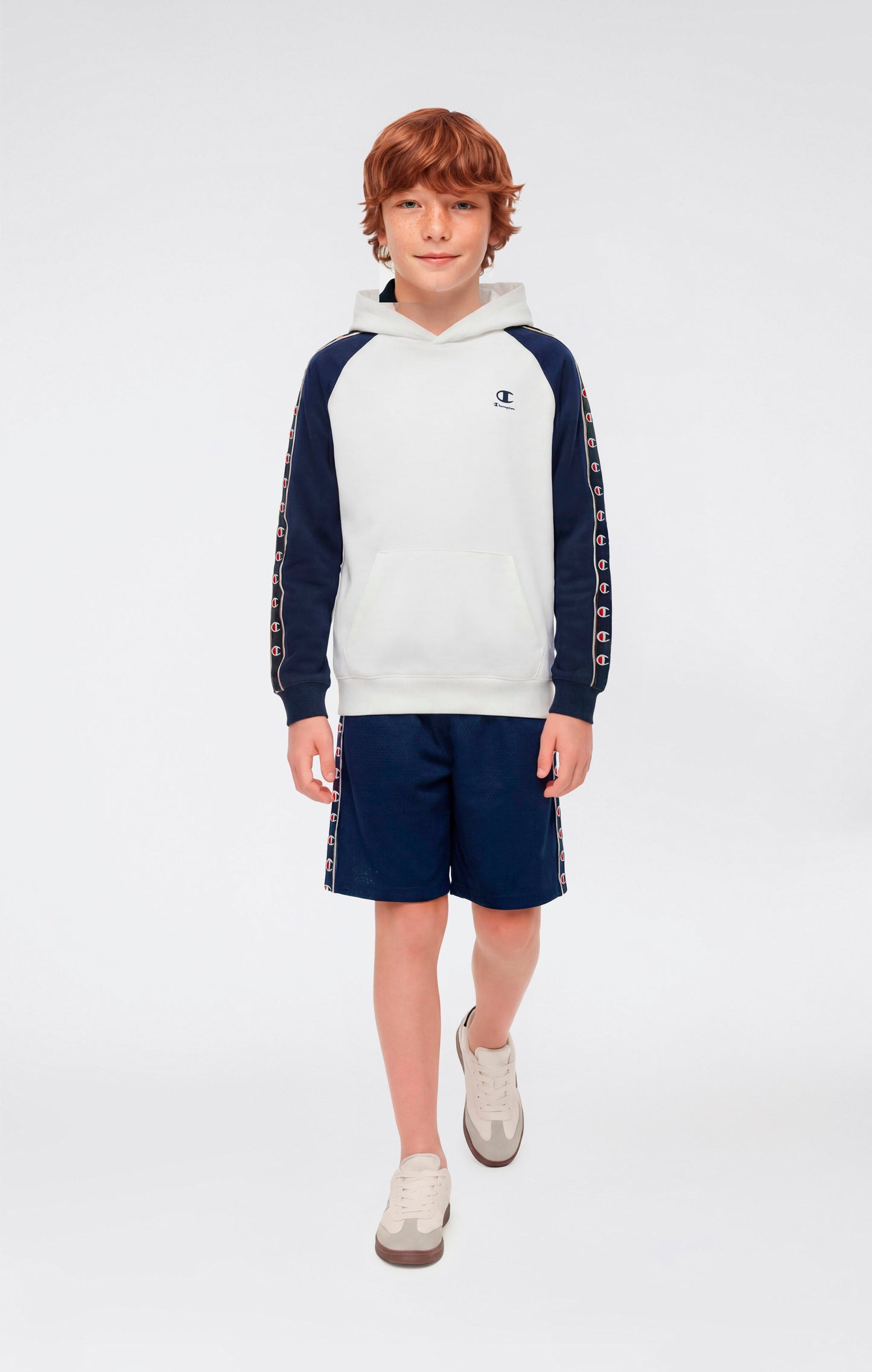 Boys' Mesh Bermuda Shorts with Tape Logo