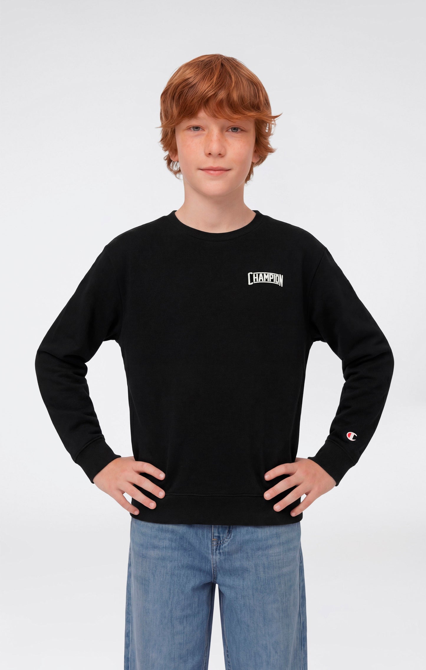 Jungen-Rundhals-Sweatshirt mit Puffdruck