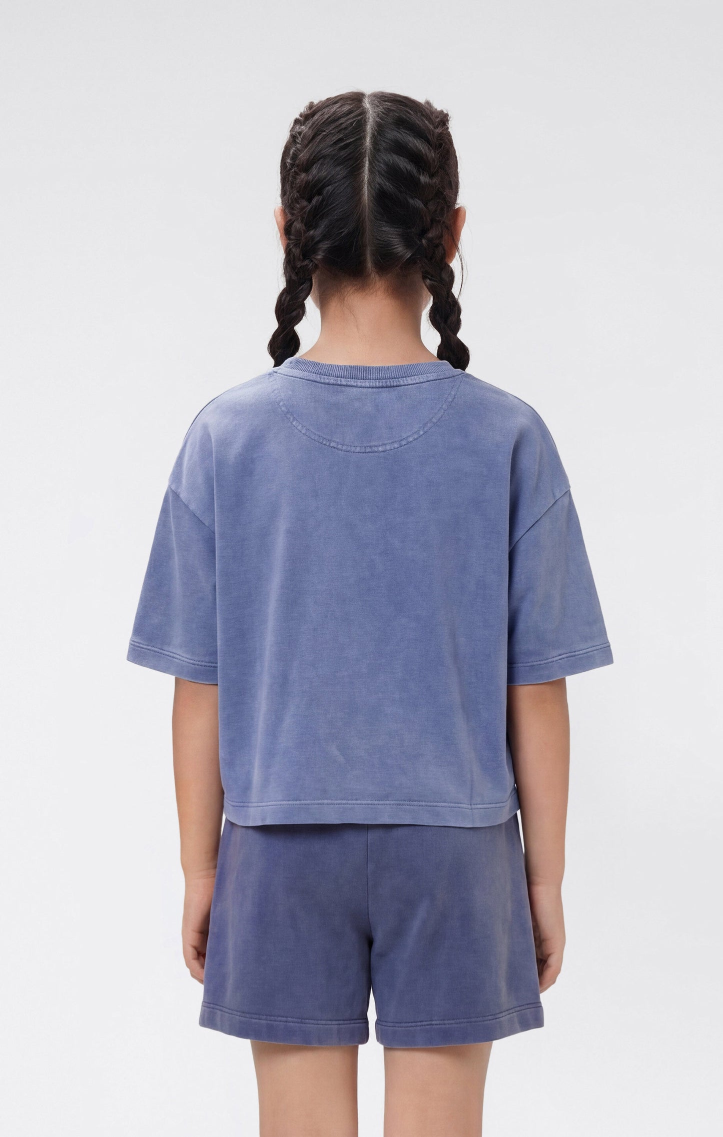 Girls' Washed Effect Crop T-Shirt Icons