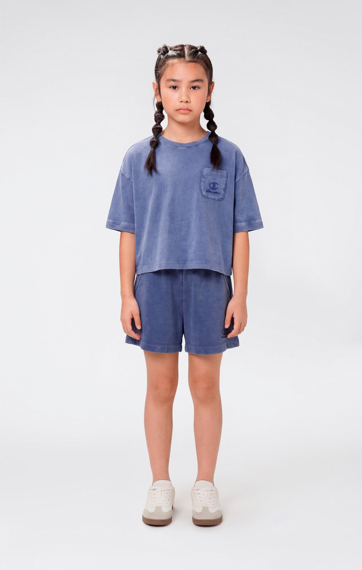 Girls' Washed Effect Crop T-Shirt Icons
