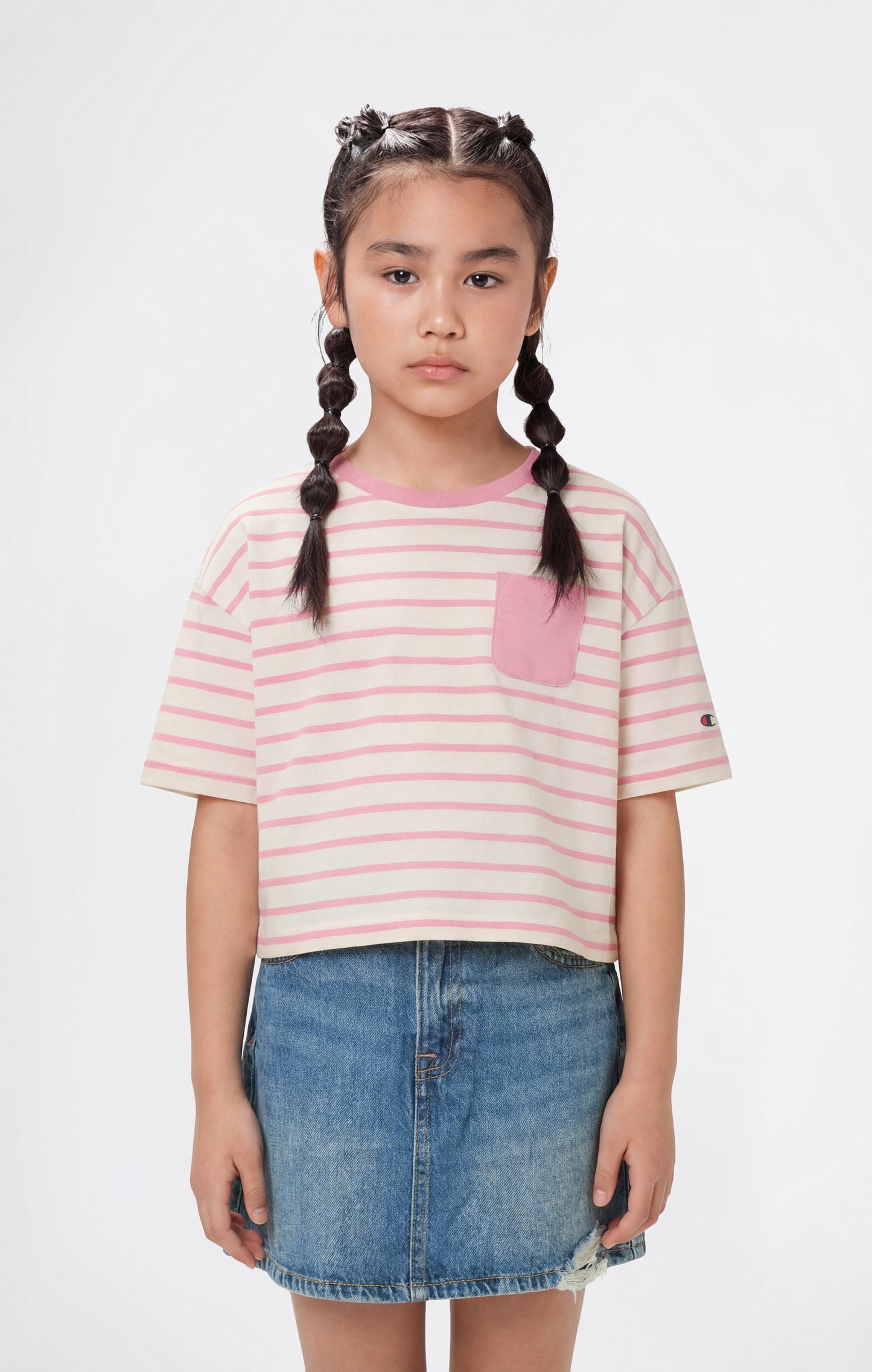 Mädchen Oversized Gestreiftes T-Shirt Icons