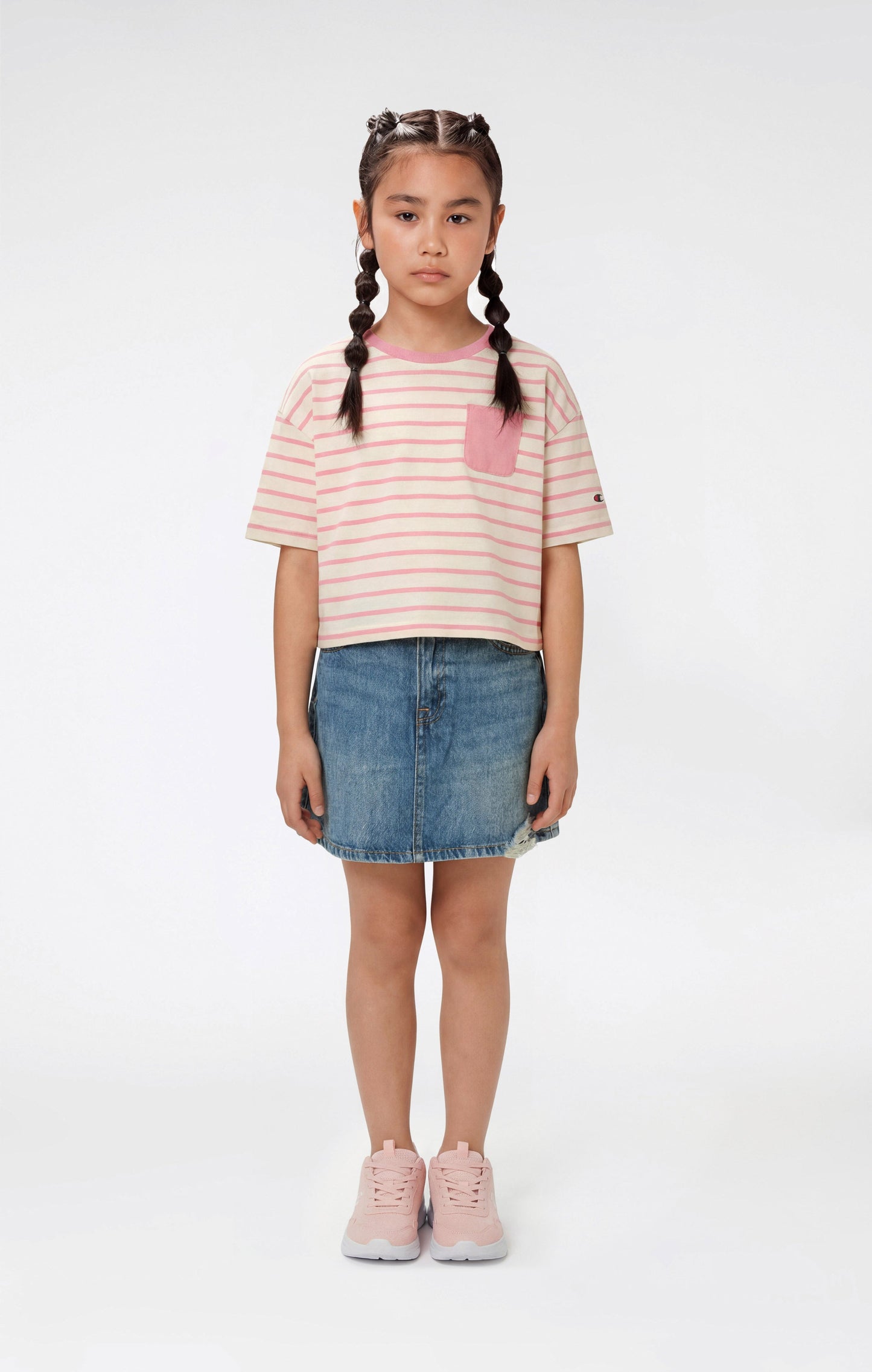 Mädchen Oversized Gestreiftes T-Shirt Icons