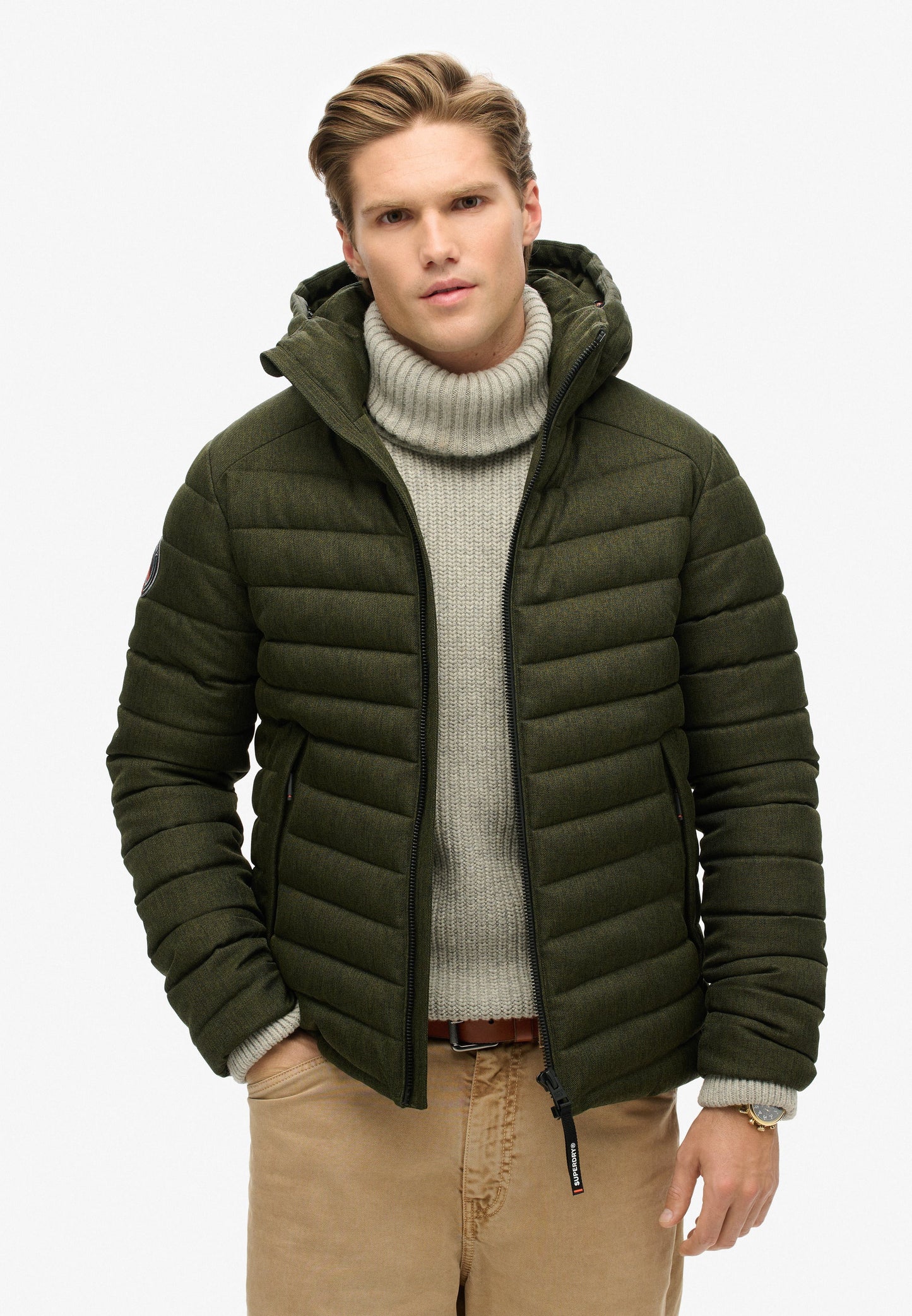 Hooded Tweed Fuji Padded Jacket