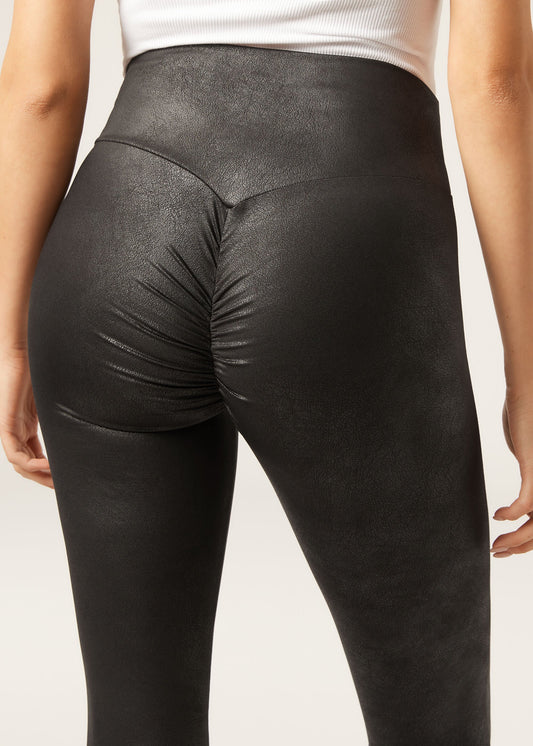 Scrunch Coated Effect Leggings