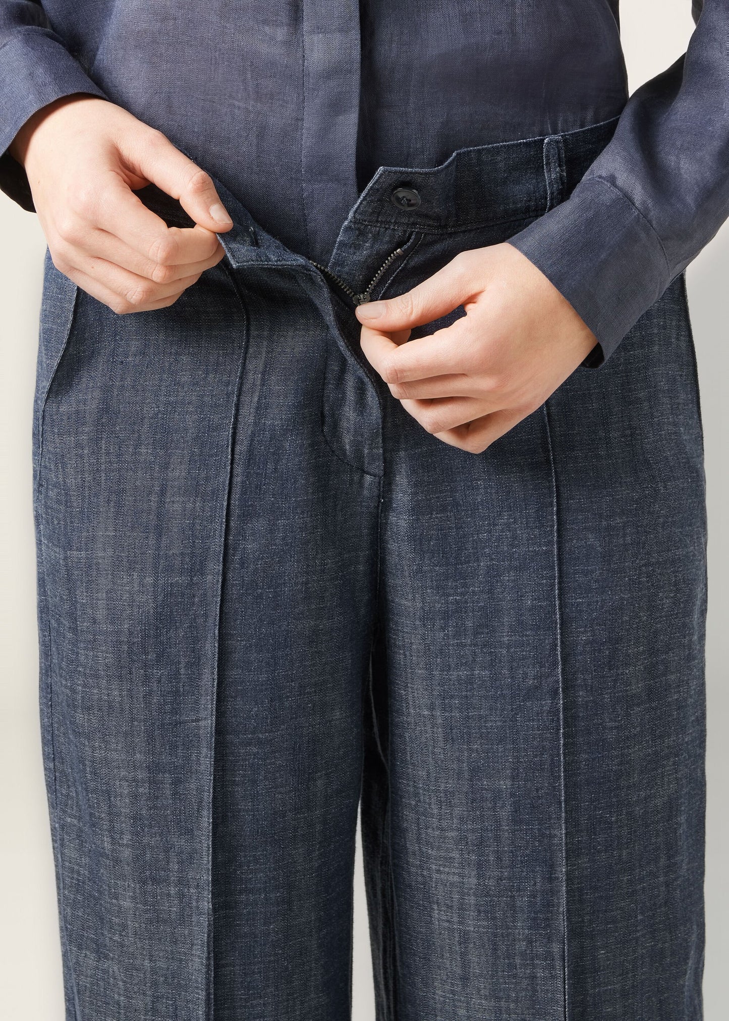 Palazzo Jeans with Linen