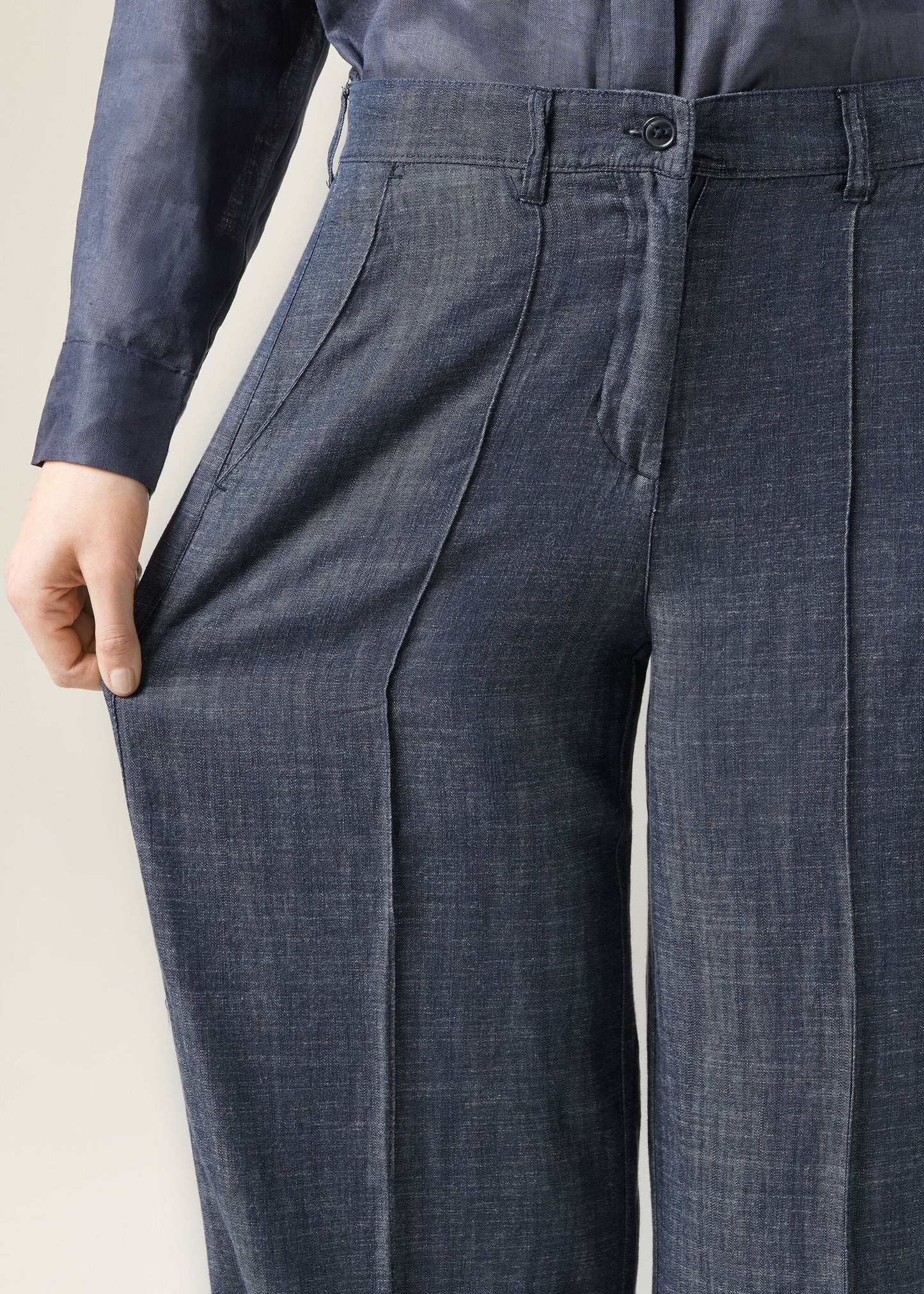 Palazzo Jeans with Linen