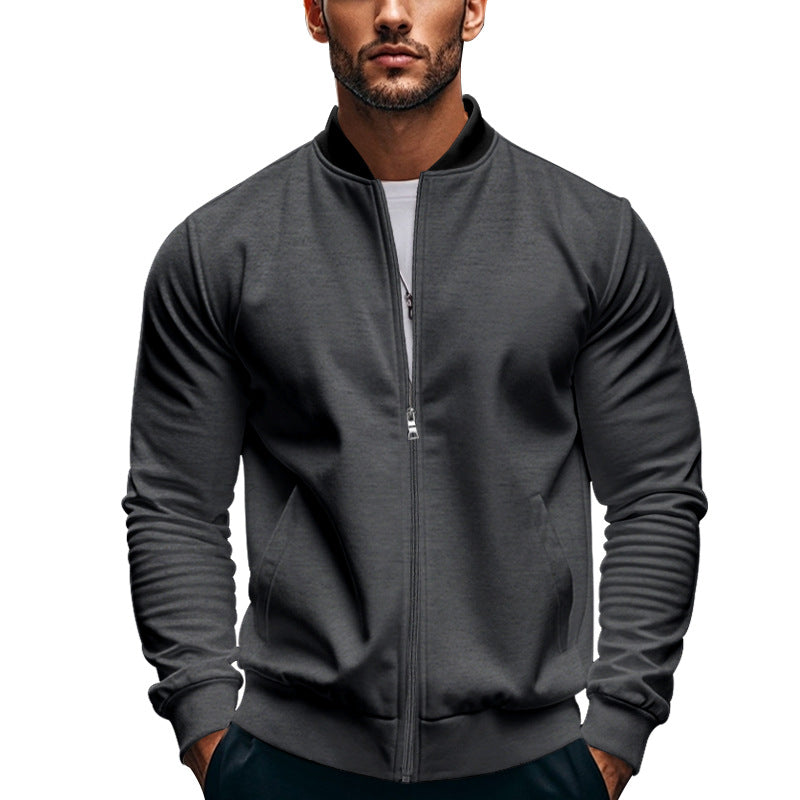 Herren Freizeit Reißverschluss Revers Baseballjacke