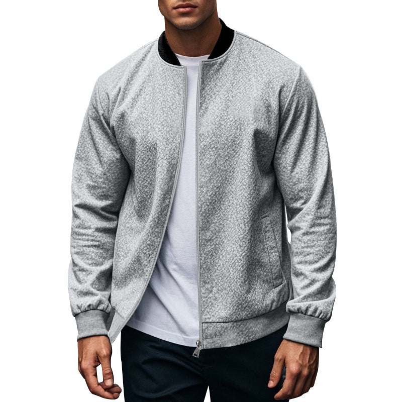 Herren Freizeit Reißverschluss Revers Baseballjacke