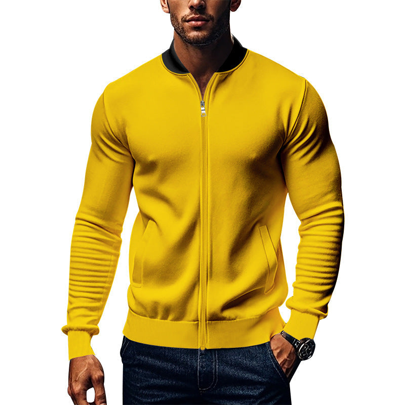 Herren Freizeit Reißverschluss Revers Baseballjacke