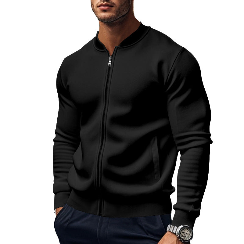 Herren Freizeit Reißverschluss Revers Baseballjacke
