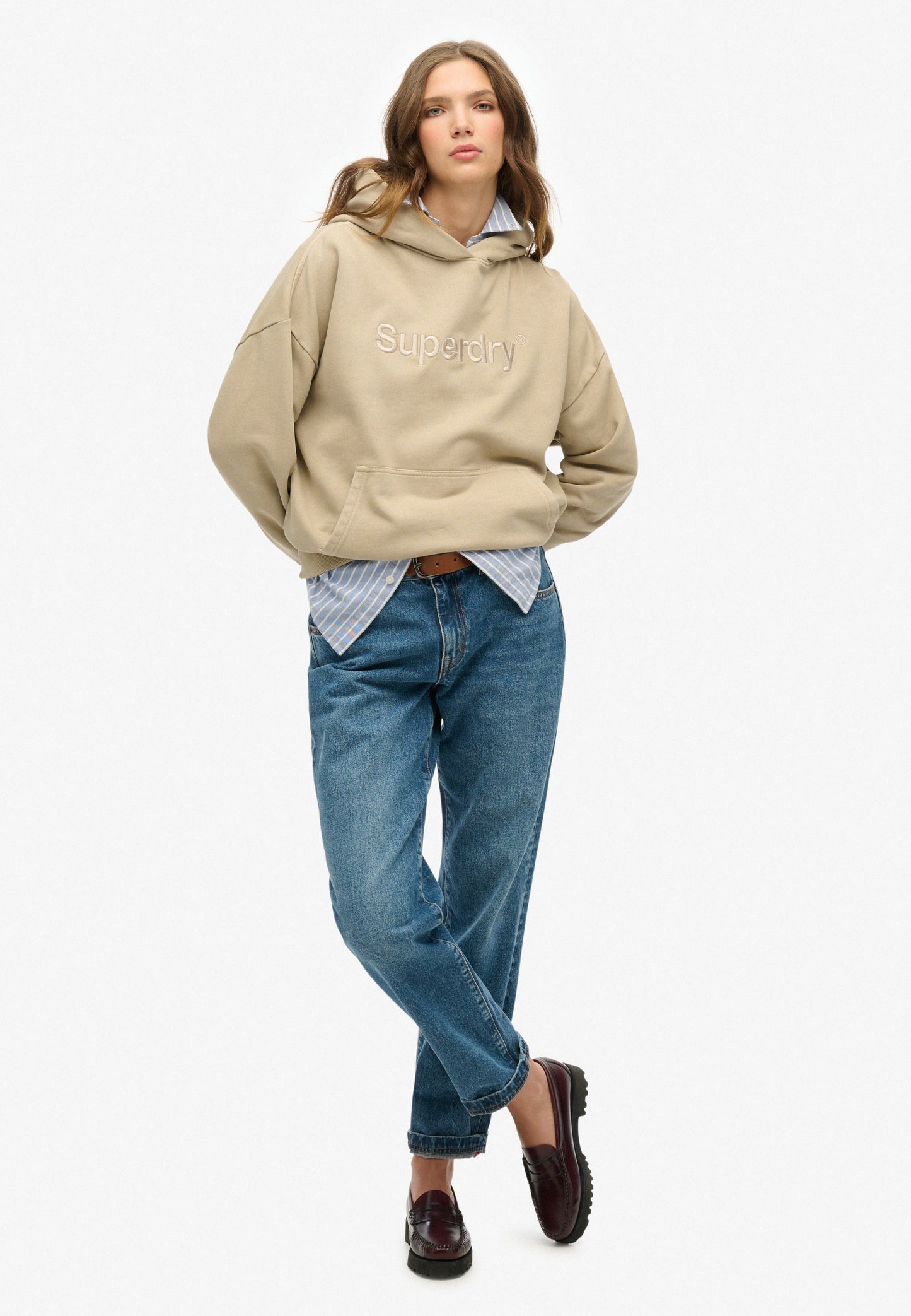 Embroidered Core Logo Relaxed Hoodie