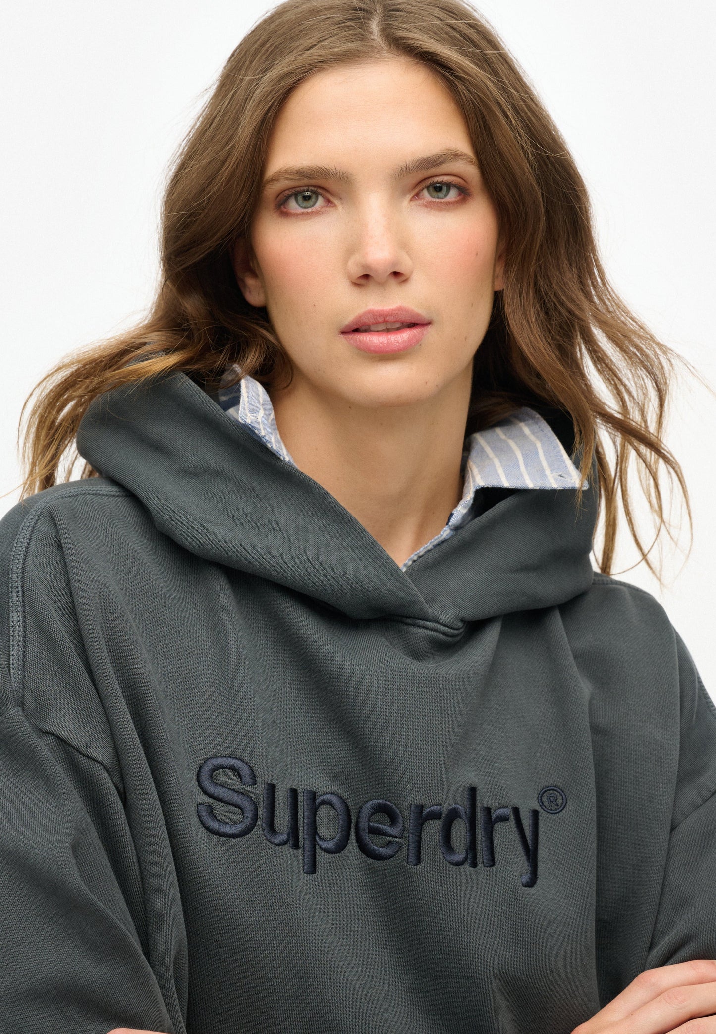 Embroidered Core Logo Relaxed Hoodie
