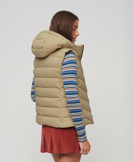 Hooded Microfibre Padded Gilet