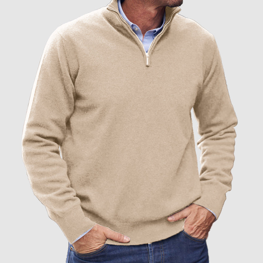 Kaschmir-Pullover mit Reißverschluss für Herren