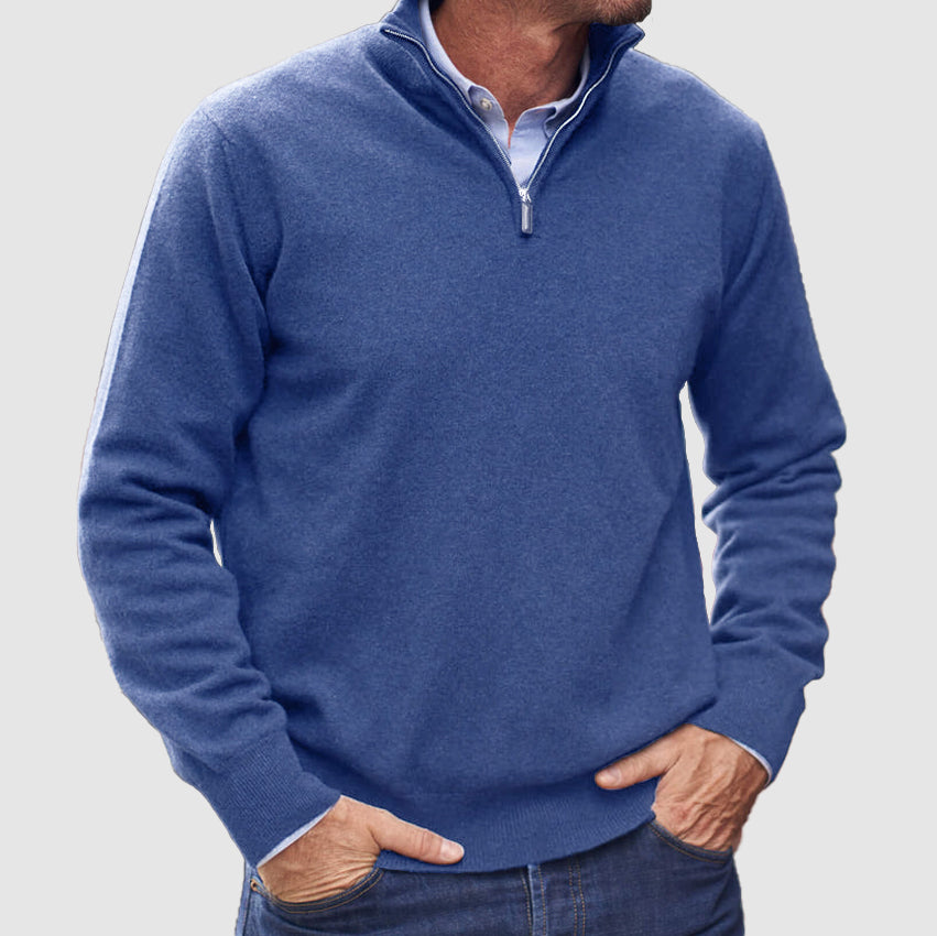 Kaschmir-Pullover mit Reißverschluss für Herren