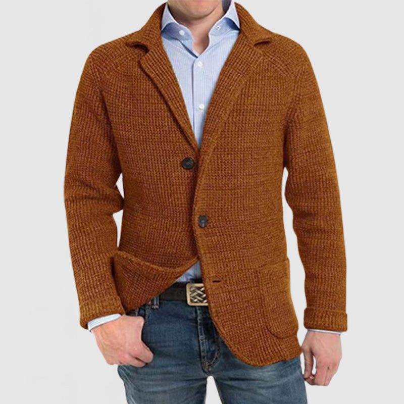 Elegante Herren-Langarmjacke mit Revers und Taschen