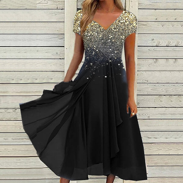 Elegantes Glitzer-Sternenkleid Partykleid