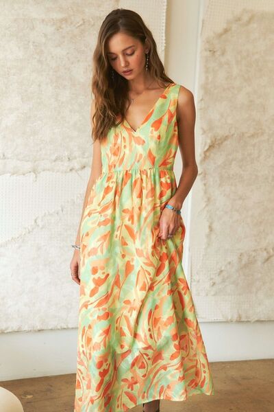 ADORA Maxi-Kleid mit Blumenmuster und V-Ausschnitt