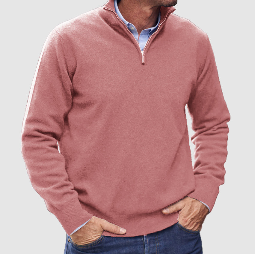 Kaschmir-Pullover mit Reißverschluss für Herren