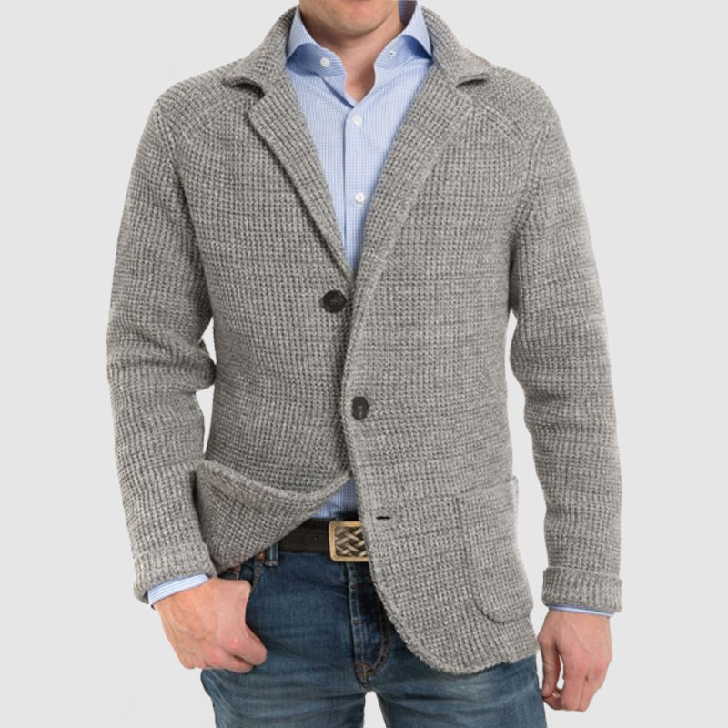 Elegante Herren-Langarmjacke mit Revers und Taschen