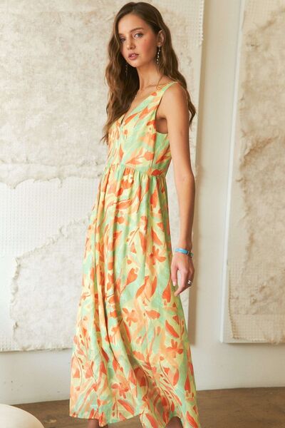 ADORA Maxi-Kleid mit Blumenmuster und V-Ausschnitt