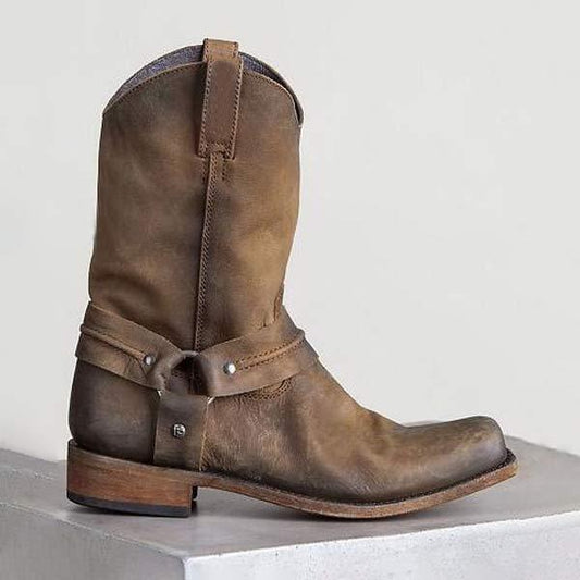 Damen Vintage Stiefeletten mit niedrigem Absatz