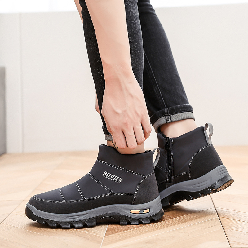 (Zeitlich begrenztes 49 % Rabattangebot) Orthopädische Herren-Schneestiefel mit Fußgewölbestütze, breiter Zehenpartie, bequem, wasserdicht, rutschfest, warme Arbeitsschuhe