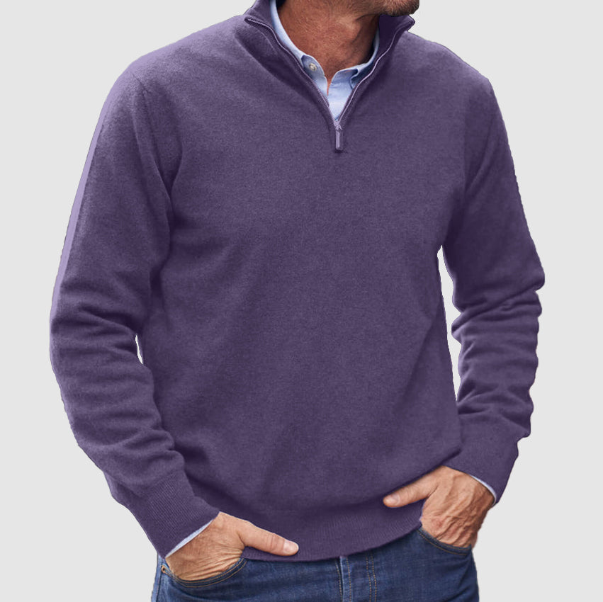 Kaschmir-Pullover mit Reißverschluss für Herren