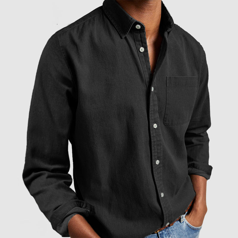 Herren lässiges Baumwoll-Basisshirt