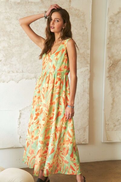 ADORA Maxi-Kleid mit Blumenmuster und V-Ausschnitt